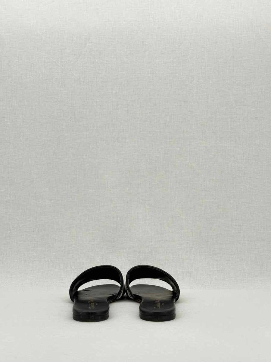 Pre - loved DIOR Dway Blue & White Embroidered Size EU 37.5 Sandals at Reems Closet