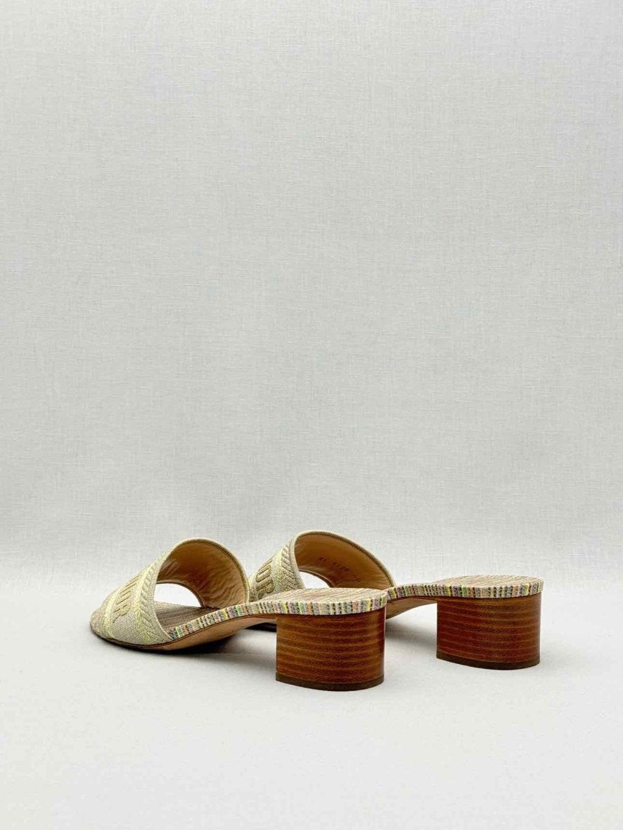 Pre - loved DIOR Dway Gold Multicolor Size EU 40 Heeled Sandals at Reems Closet