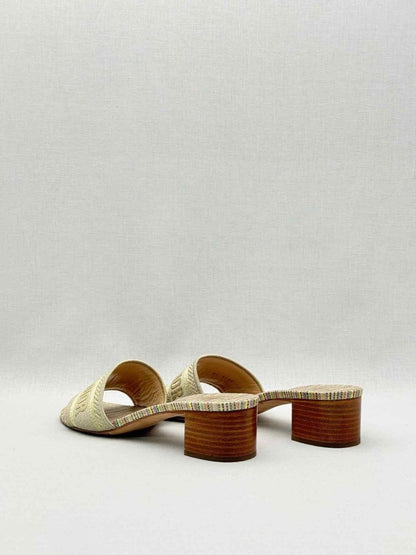 Pre - loved DIOR Dway Gold Multicolor Size EU 40 Heeled Sandals at Reems Closet
