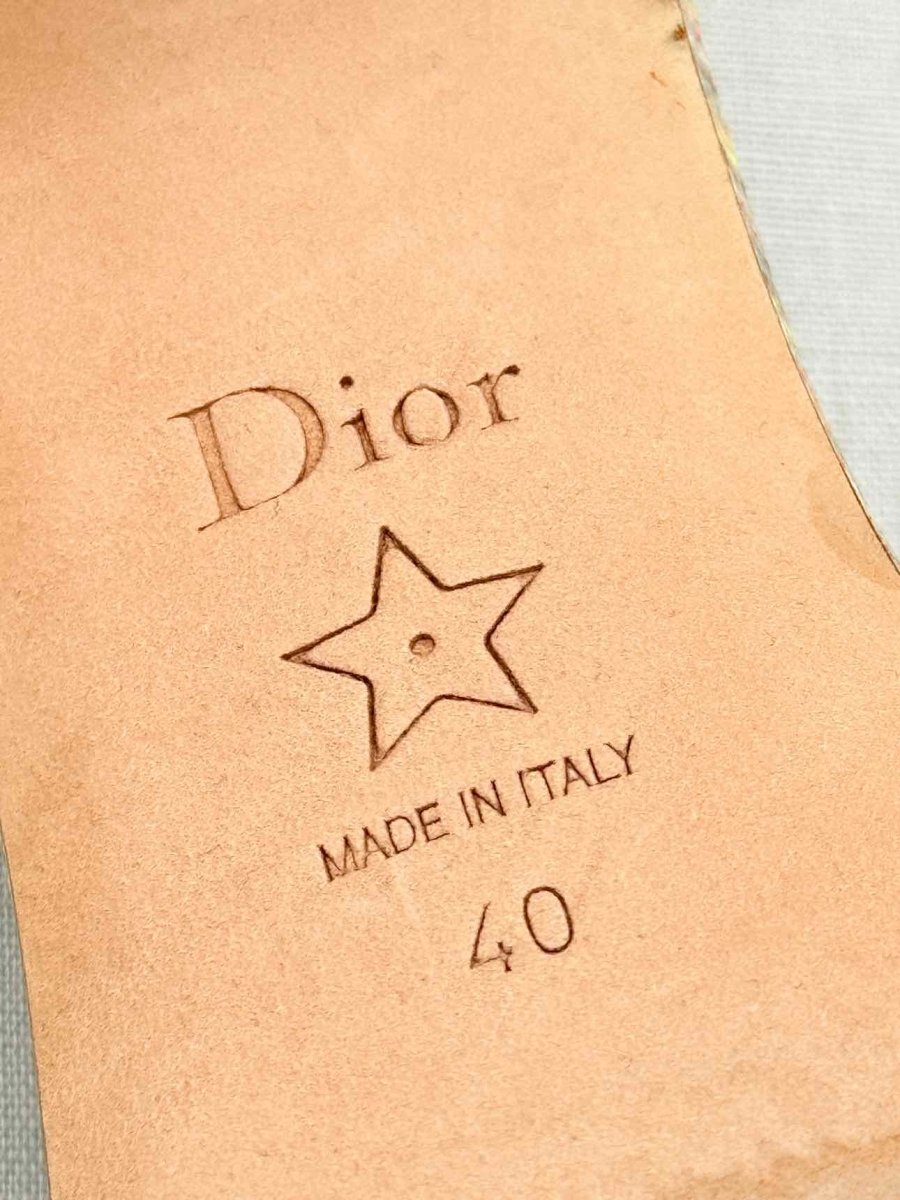 Pre - loved DIOR Dway Gold Multicolor Size EU 40 Heeled Sandals at Reems Closet