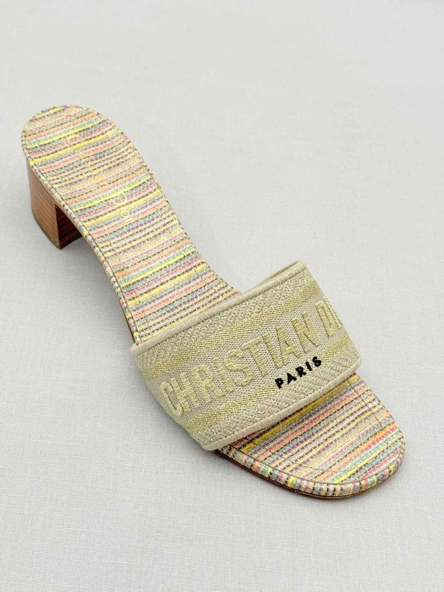 Pre - loved DIOR Dway Gold Multicolor Size EU 40 Heeled Sandals at Reems Closet