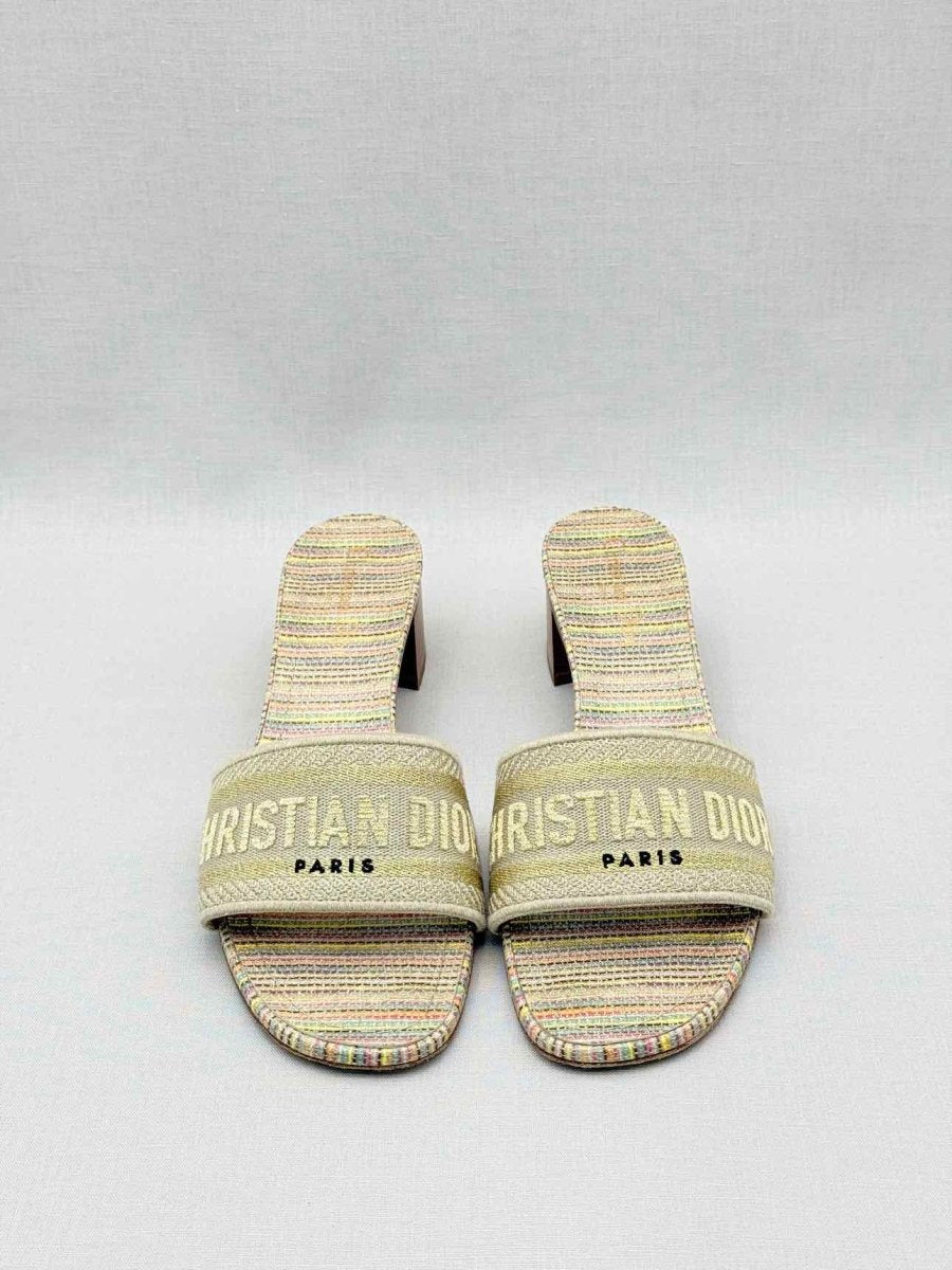 Pre - loved DIOR Dway Gold Multicolor Size EU 40 Heeled Sandals at Reems Closet