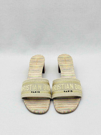 Pre - loved DIOR Dway Gold Multicolor Size EU 40 Heeled Sandals at Reems Closet