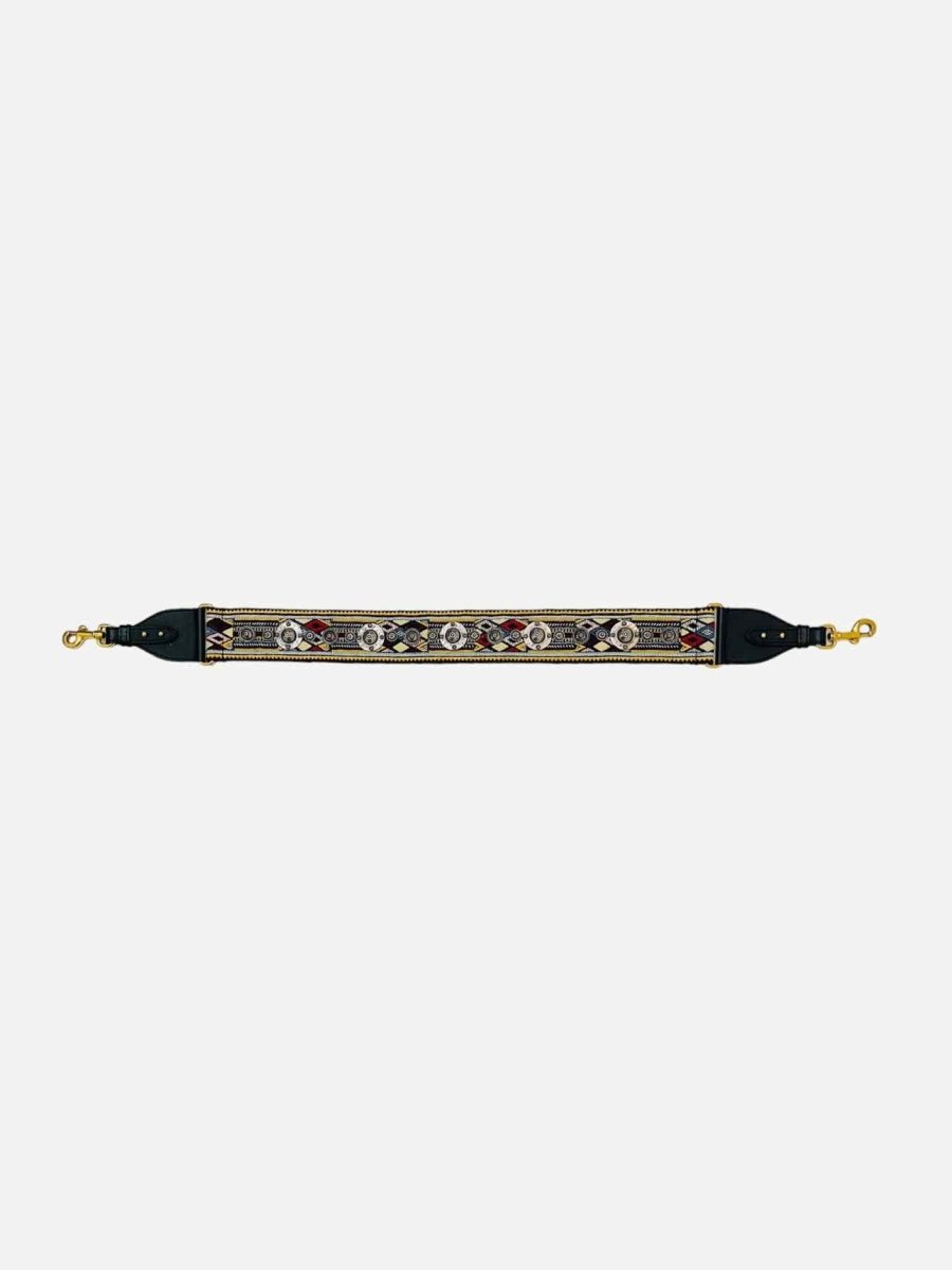 Pre - loved DIOR Embroidered Black Multicolor Shoulder Strap at Reems Closet