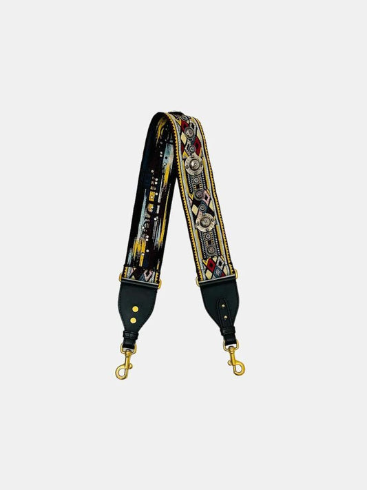 Pre - loved DIOR Embroidered Black Multicolor Shoulder Strap at Reems Closet