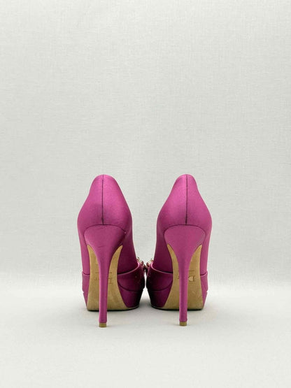 Pre-loved DIOR Fuchsia Crystal Embellished Size EU 38 Pumps at Reems Closet