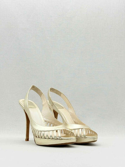 Pre - loved DIOR Gold Size EU 38.5 Slingbacks at Reems Closet