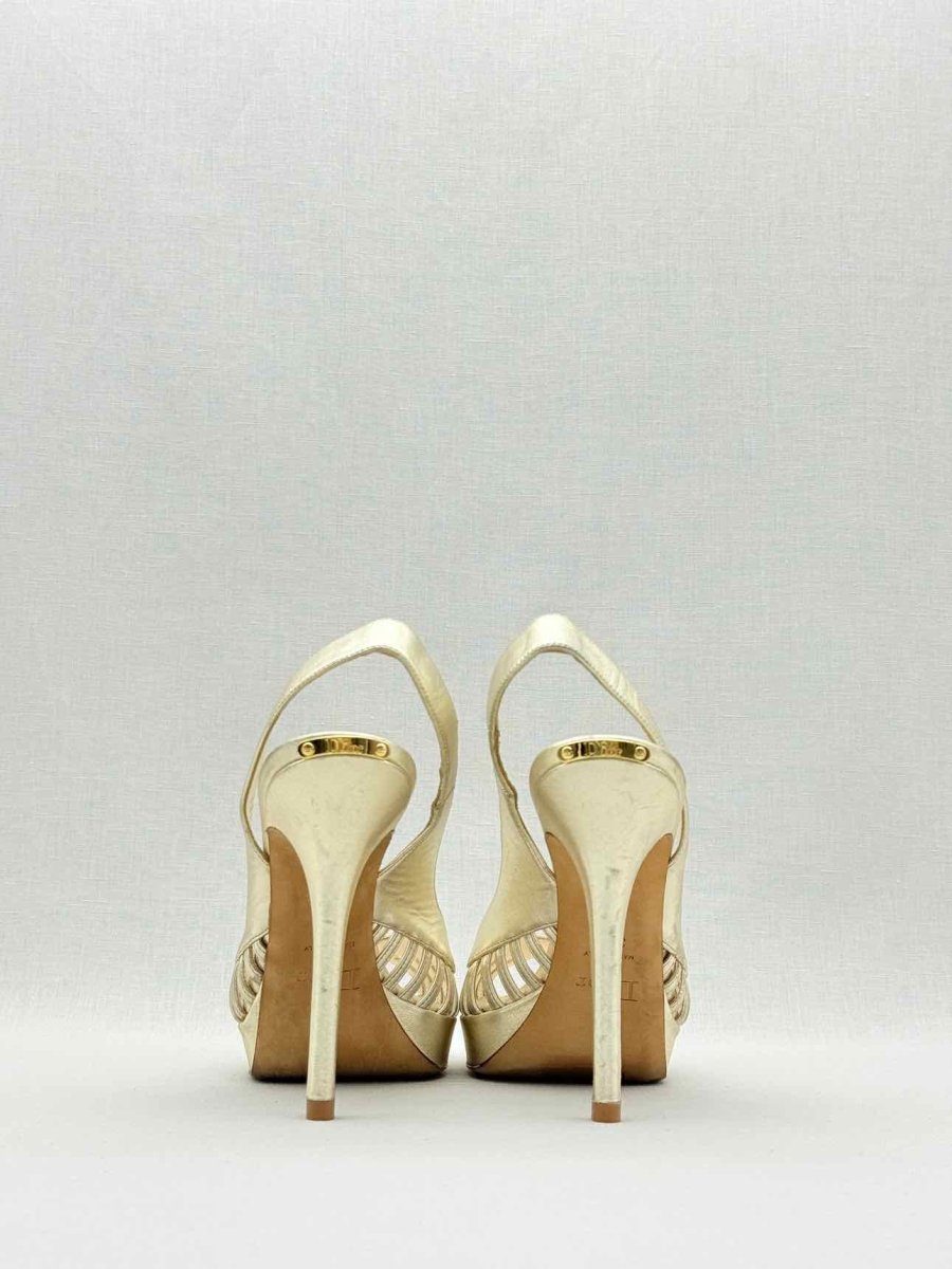 Pre - loved DIOR Gold Size EU 38.5 Slingbacks at Reems Closet