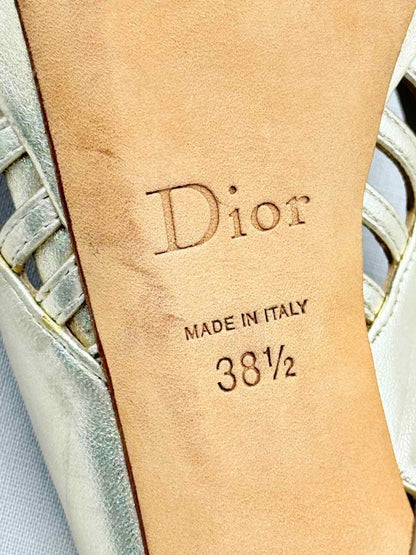 Pre - loved DIOR Gold Size EU 38.5 Slingbacks at Reems Closet