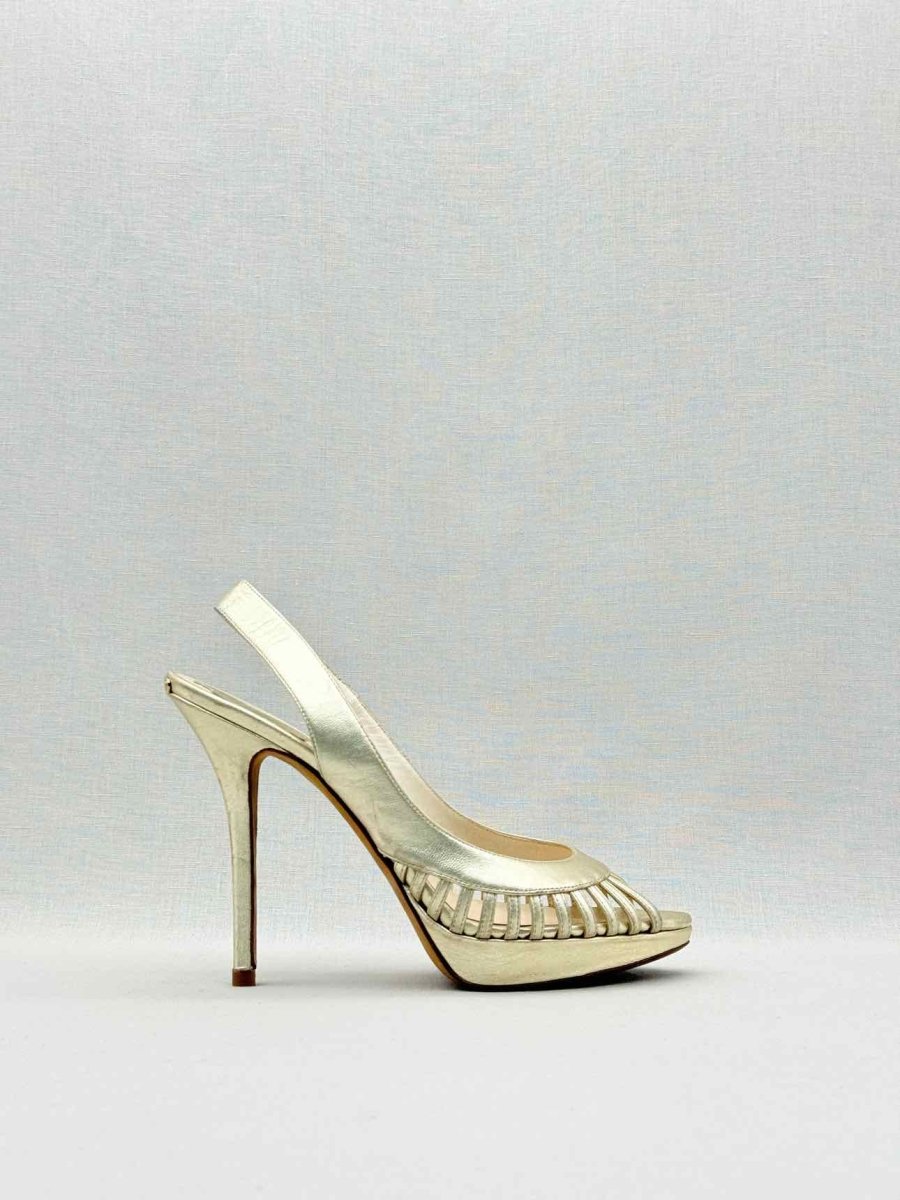 Pre - loved DIOR Gold Size EU 38.5 Slingbacks at Reems Closet