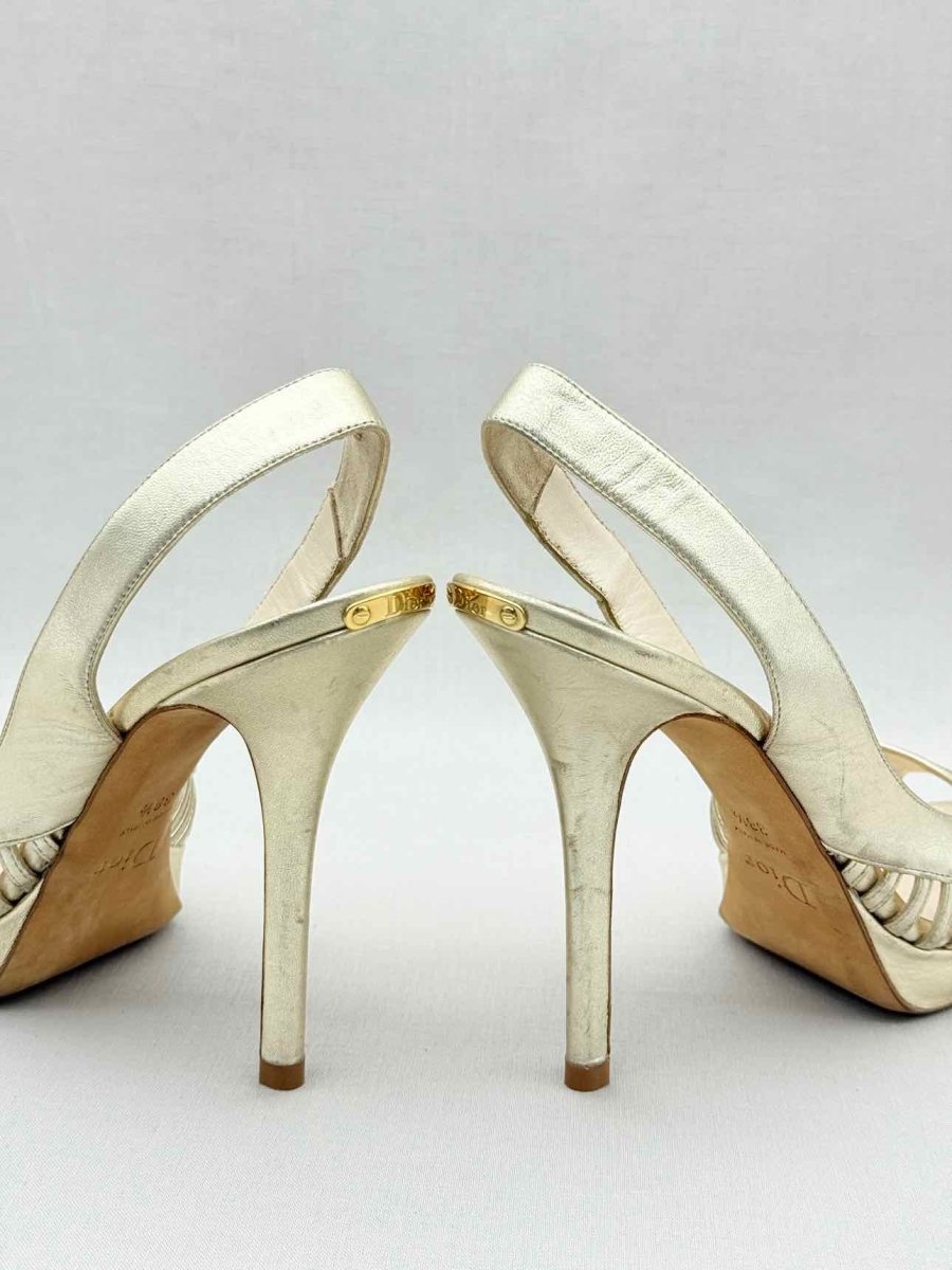 Pre - loved DIOR Gold Size EU 38.5 Slingbacks at Reems Closet