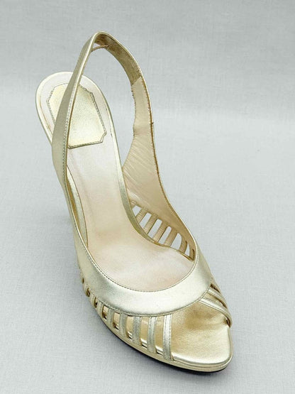 Pre - loved DIOR Gold Size EU 38.5 Slingbacks at Reems Closet