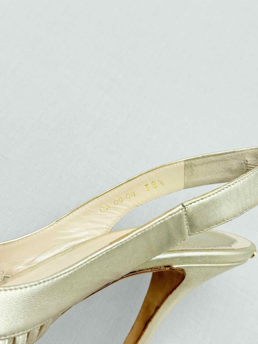 Pre - loved DIOR Gold Size EU 38.5 Slingbacks at Reems Closet