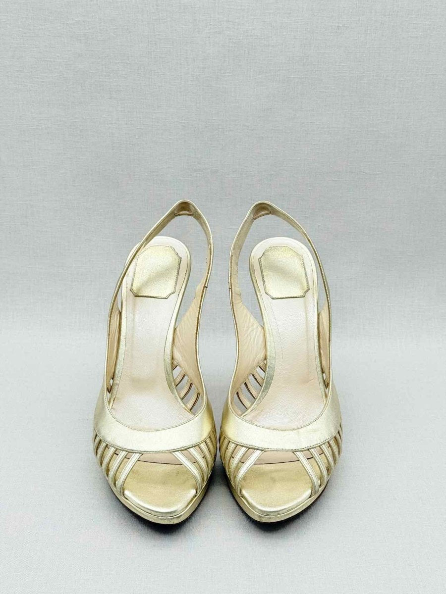 Pre - loved DIOR Gold Size EU 38.5 Slingbacks at Reems Closet