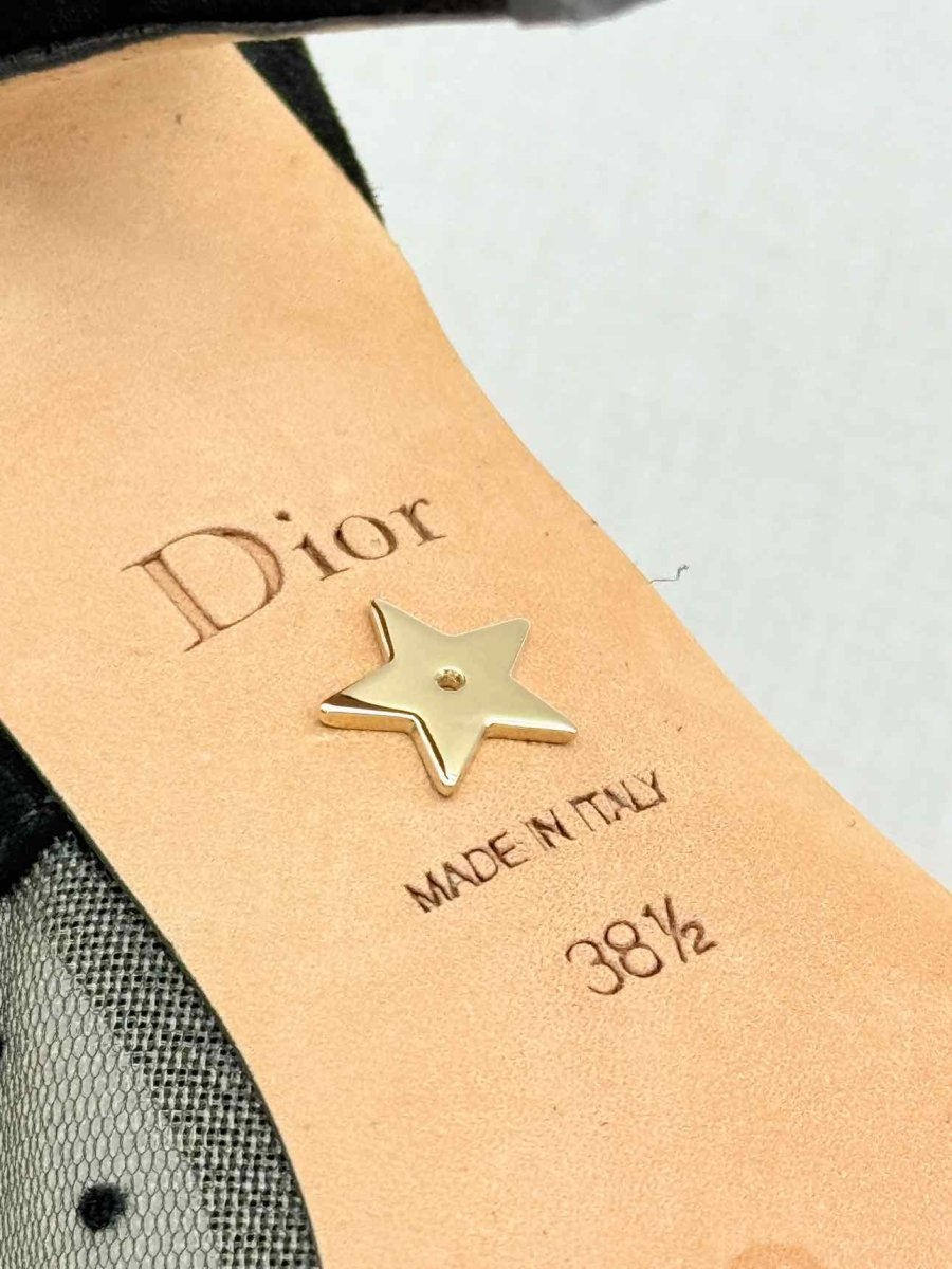 Pre - loved DIOR J'Adior Black Plumetis Size EU 38.5 Slingbacks at Reems Closet