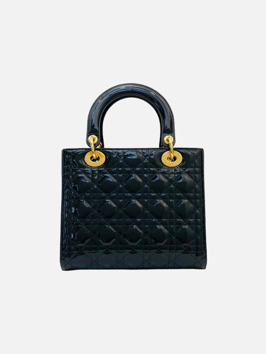 Pre - loved DIOR Lady Dior Black Cannage Top Handle at Reems Closet