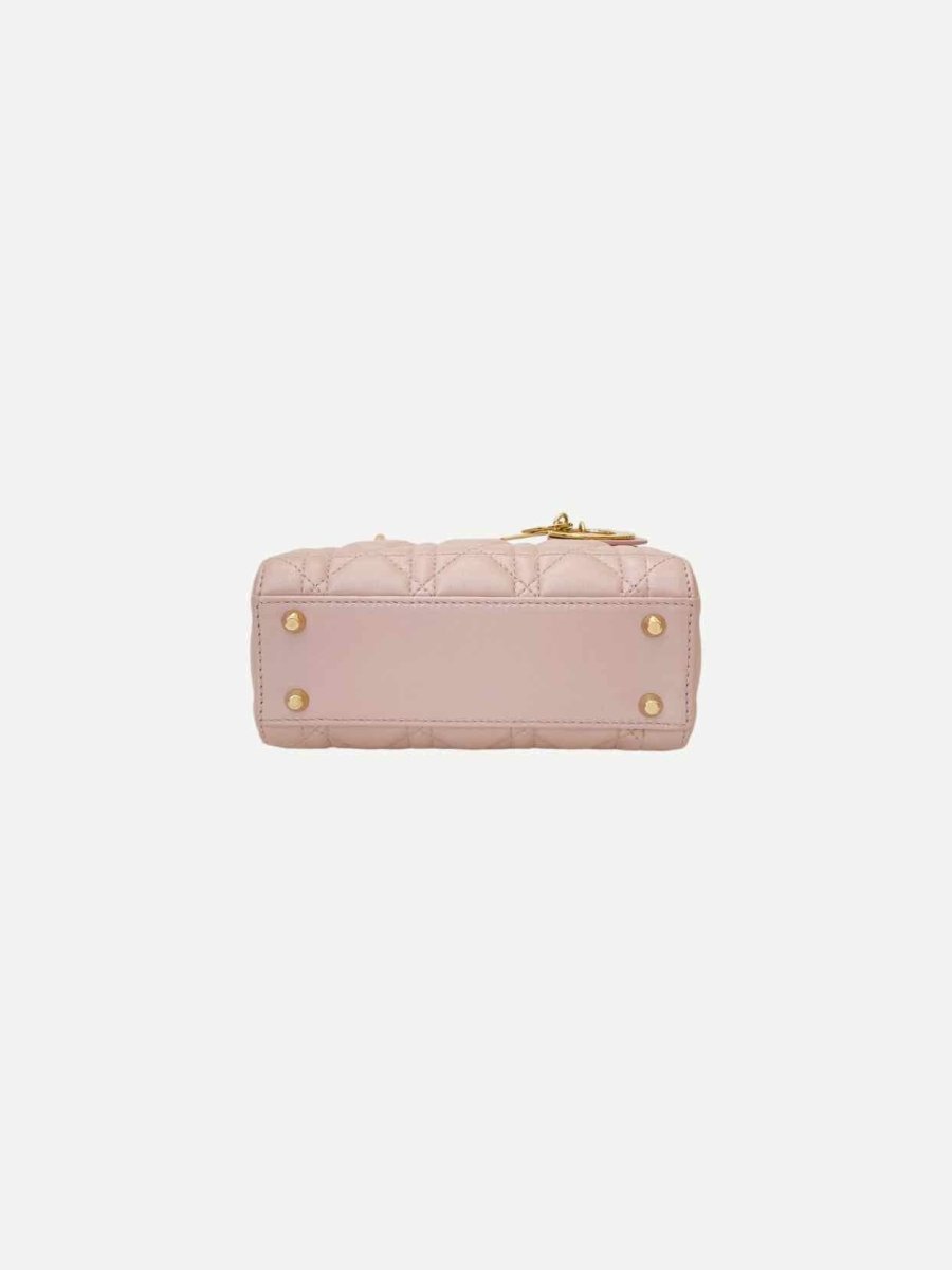 Pre - loved DIOR Lady Dior Powder Pink Cannage Top Handle at Reems Closet