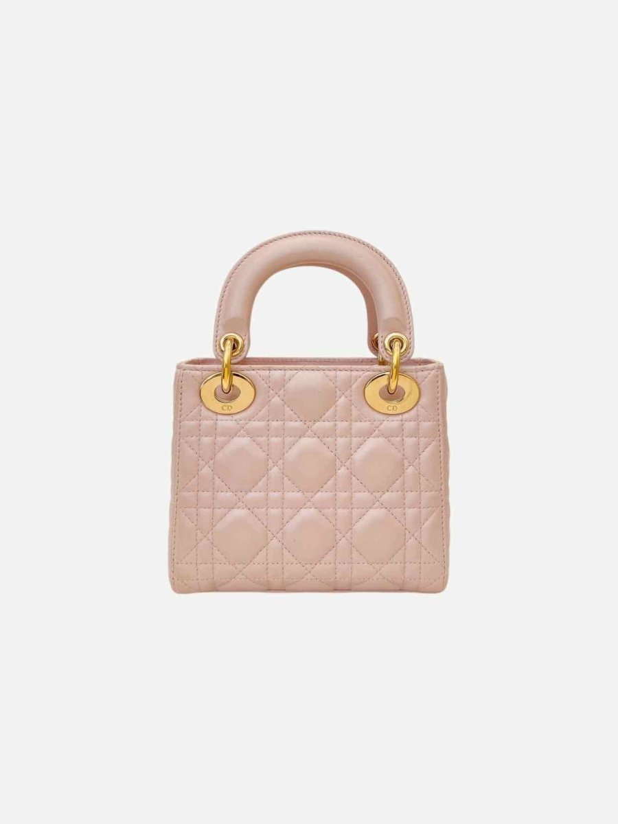 Pre - loved DIOR Lady Dior Powder Pink Cannage Top Handle at Reems Closet