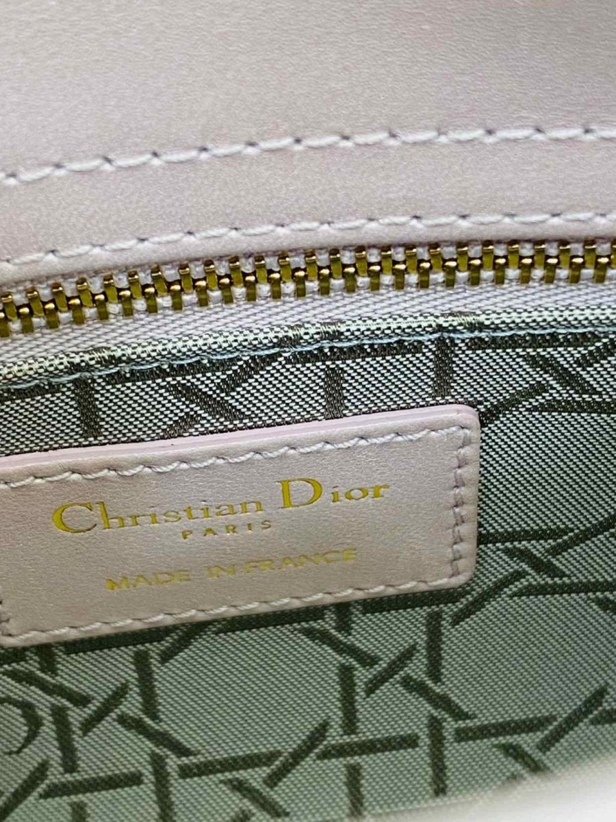 Pre - loved DIOR Lady Dior Powder Pink Cannage Top Handle at Reems Closet