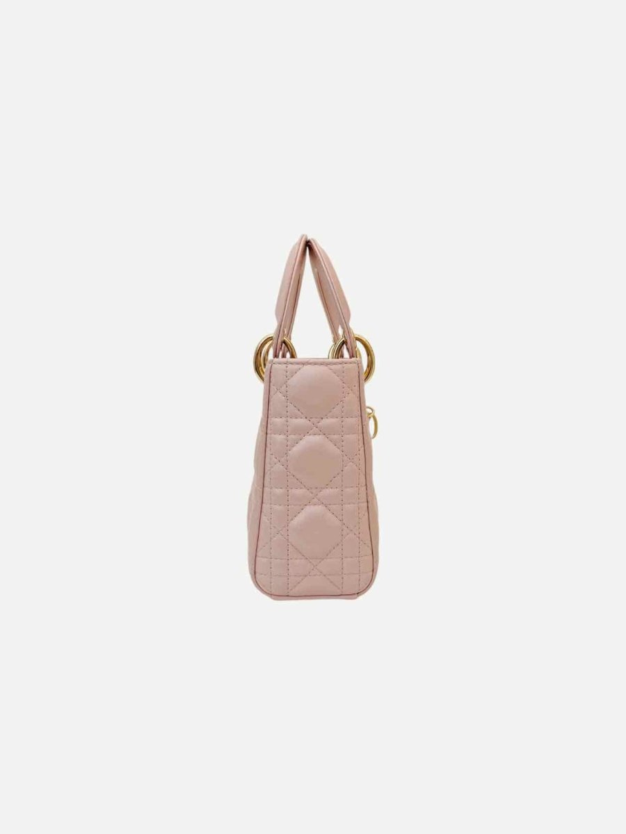 Pre - loved DIOR Lady Dior Powder Pink Cannage Top Handle at Reems Closet