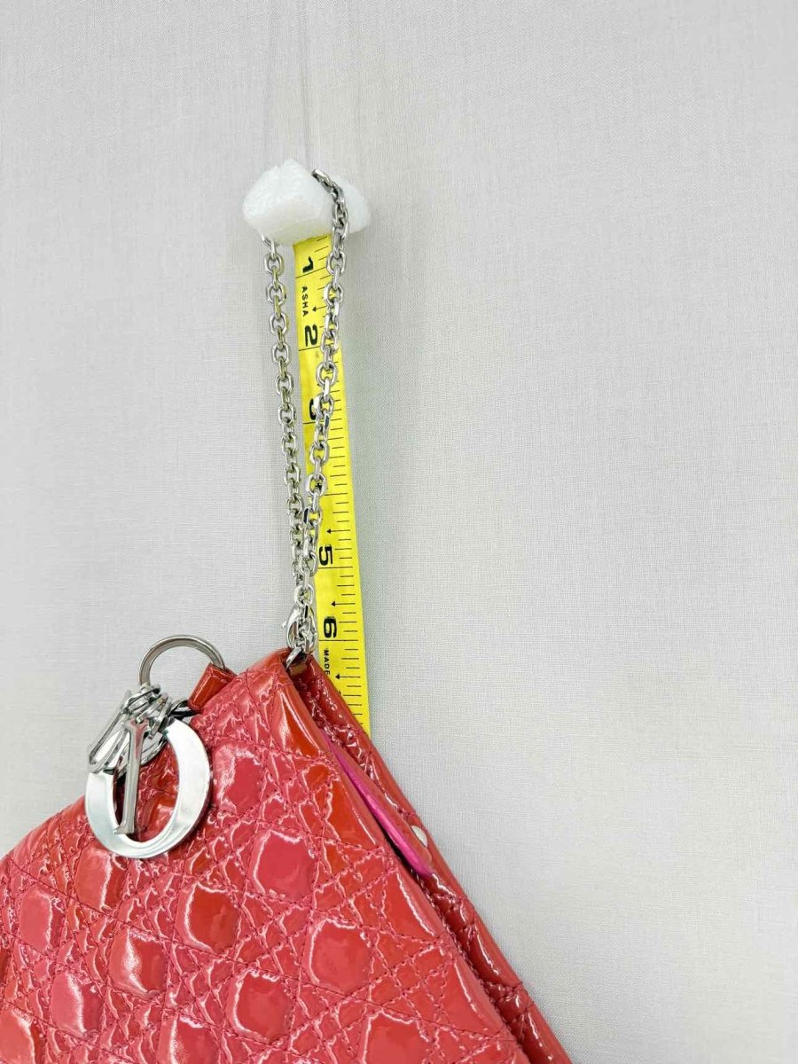 Pre-loved DIOR Lady Dior Red Cannage Clutch at Reems Closet