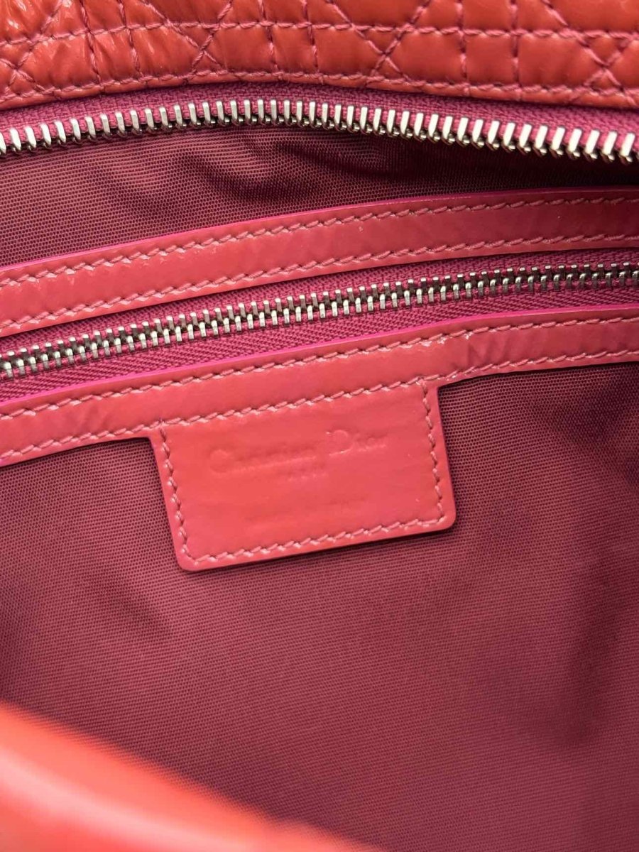 Pre-loved DIOR Lady Dior Red Cannage Clutch at Reems Closet