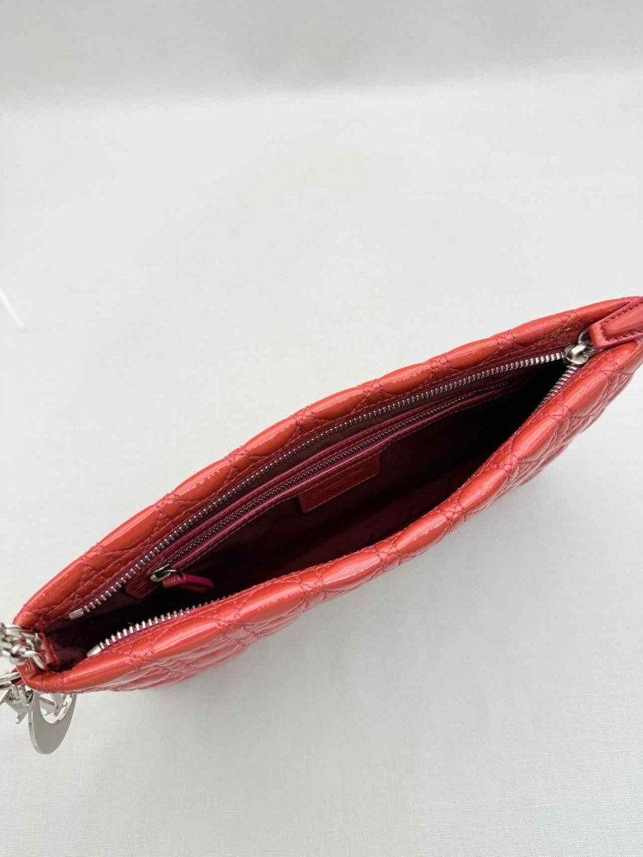 Pre-loved DIOR Lady Dior Red Cannage Clutch at Reems Closet