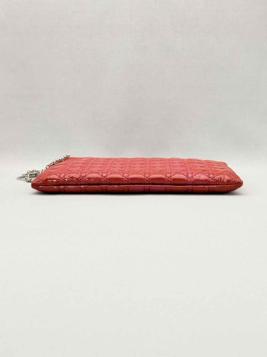 Pre-loved DIOR Lady Dior Red Cannage Clutch at Reems Closet