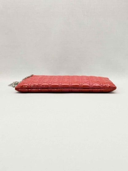 Pre-loved DIOR Lady Dior Red Cannage Clutch at Reems Closet
