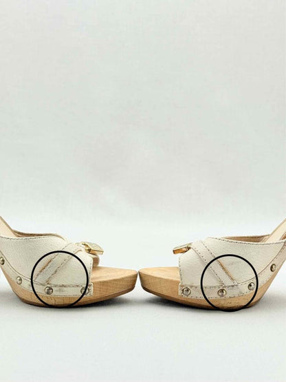 Pre - loved DIOR Lock Cream Size EU 37 Mules at Reems Closet