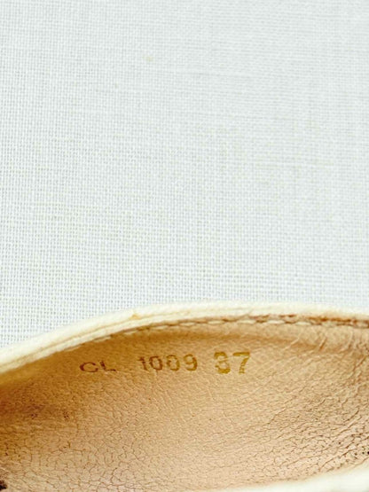 Pre - loved DIOR Lock Cream Size EU 37 Mules at Reems Closet