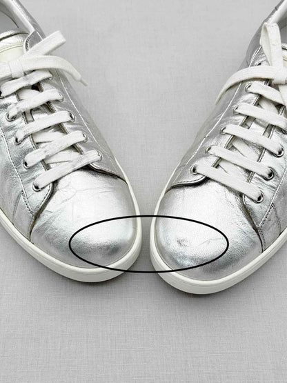 Pre-loved DIOR Low Top Metallic Silver Size EU 41 Sneakers at Reems Closet