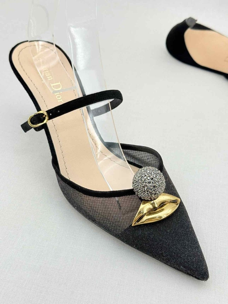 Pre - loved DIOR Mesh Lips Black Size EU 39 Pumps at Reems Closet