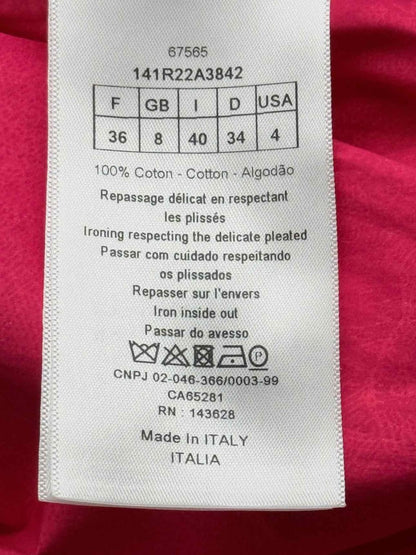 Pre - loved DIOR Red & White Pleated Size US 4 Short Dress at Reems Closet