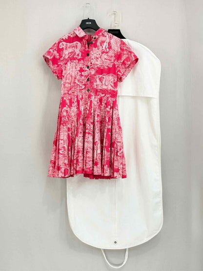 Pre - loved DIOR Red & White Pleated Size US 4 Short Dress at Reems Closet