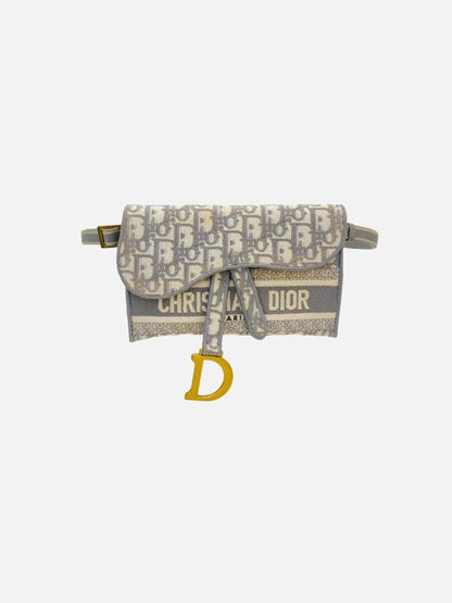 Pre - loved DIOR Saddle Grey Oblique Belt Bag at Reems Closet