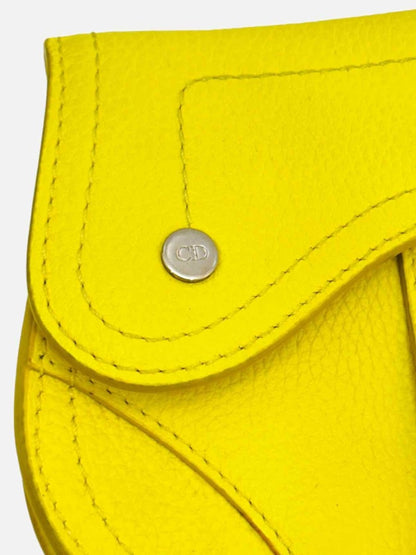 Pre - loved DIOR Saddle Yellow Pouch at Reems Closet