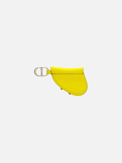 Pre - loved DIOR Saddle Yellow Pouch at Reems Closet