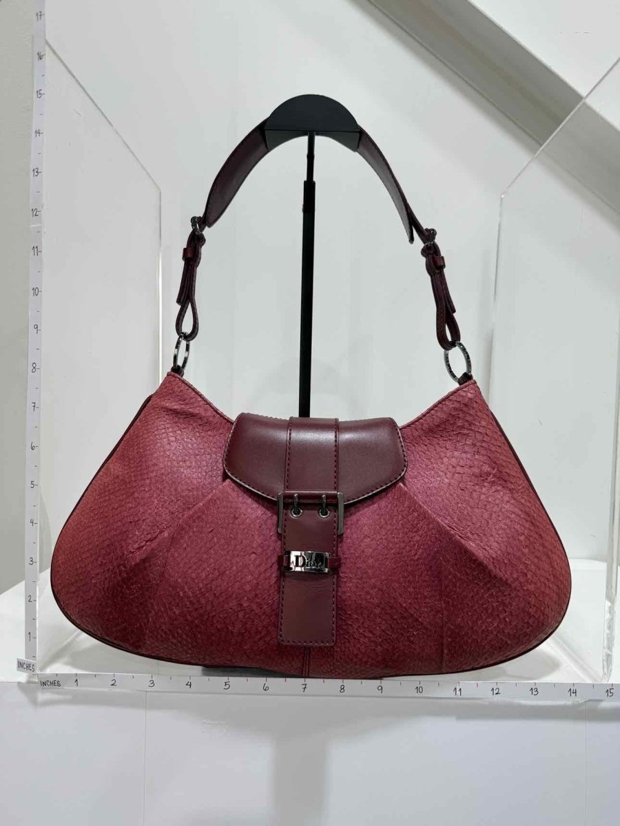 Pre - loved DIOR Vintage Burgundy Shoulder Bag at Reems Closet