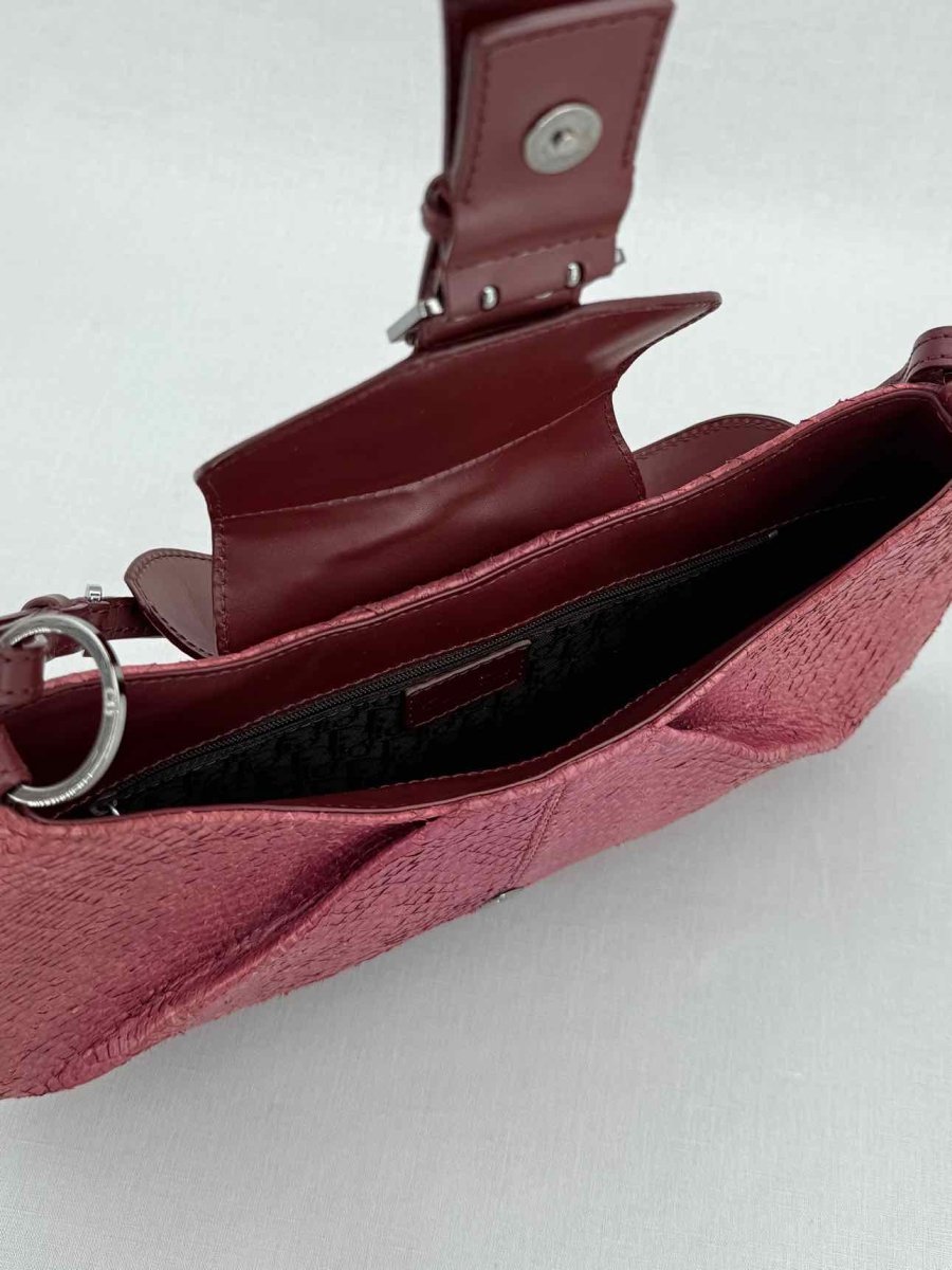 Pre - loved DIOR Vintage Burgundy Shoulder Bag at Reems Closet