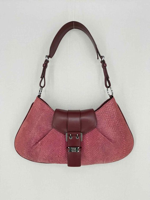 Pre - loved DIOR Vintage Burgundy Shoulder Bag at Reems Closet