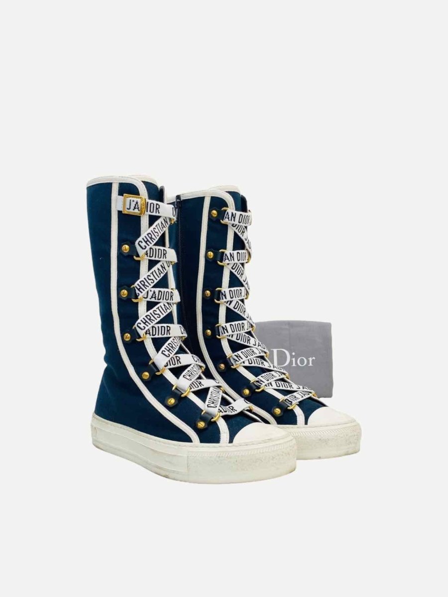 Pre - loved DIOR Walk'n'Dior Navy Blue Sneakers at Reems Closet