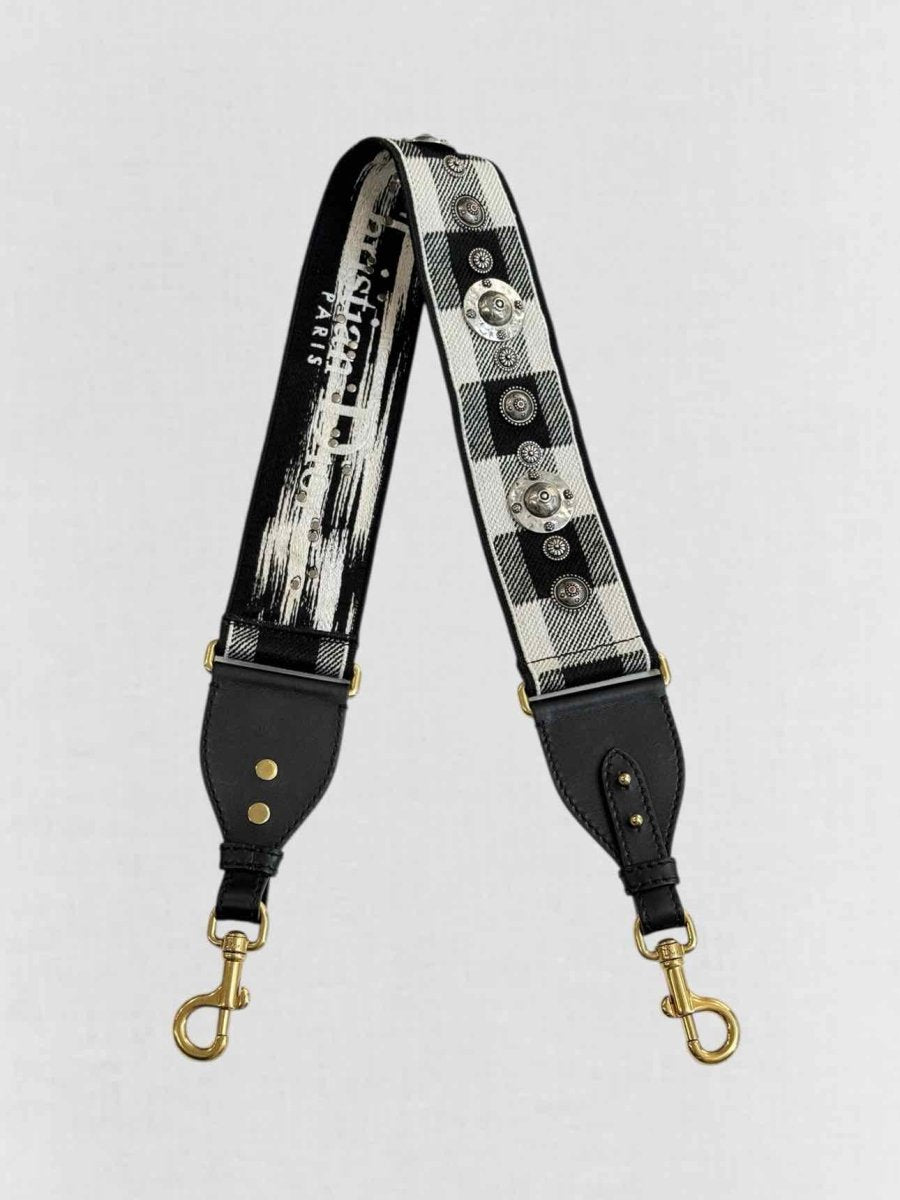 Pre - loved DIOR White Jacquard Saddle Bag at Reems Closet