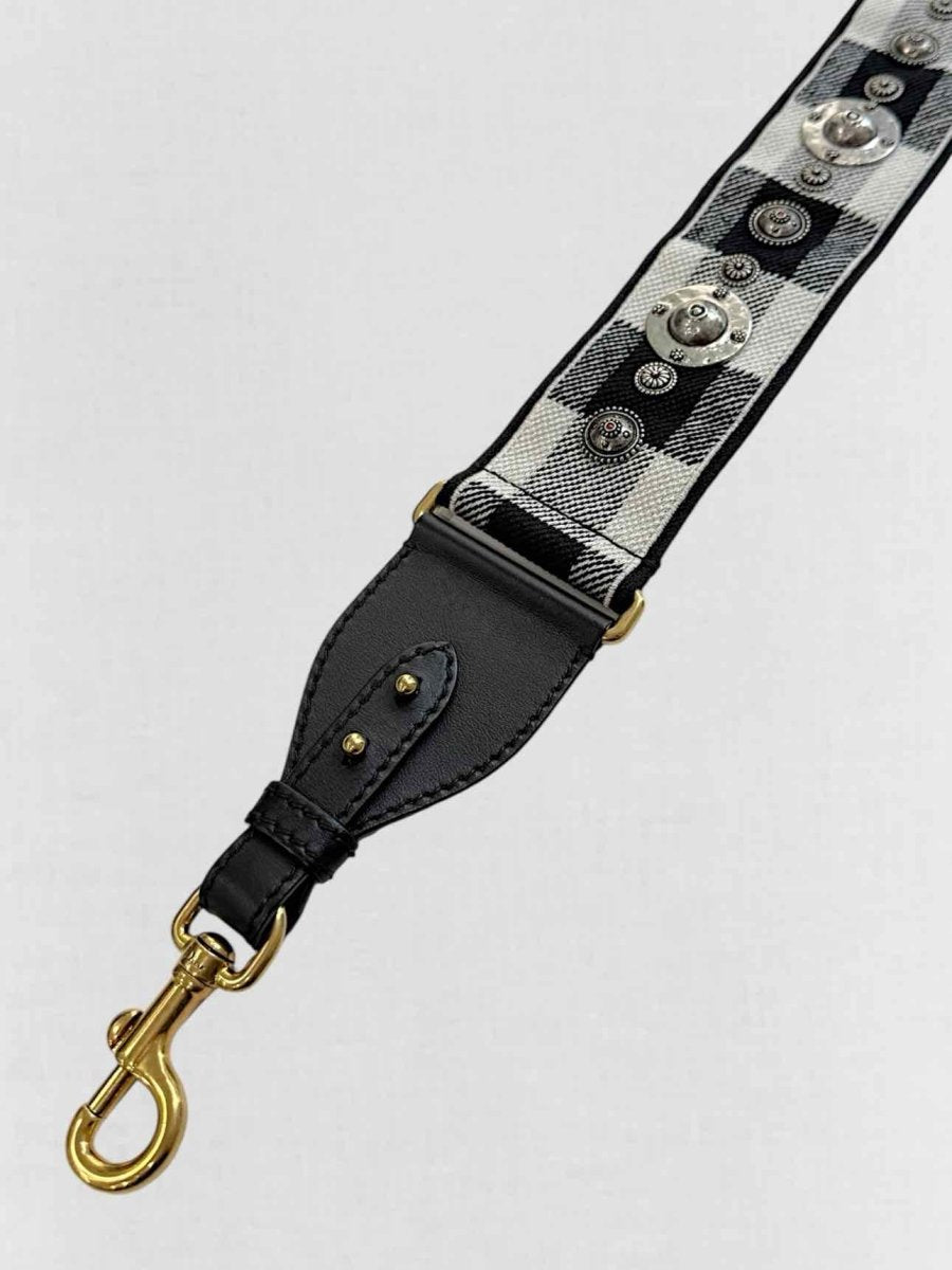 Pre - loved DIOR White Jacquard Saddle Bag at Reems Closet