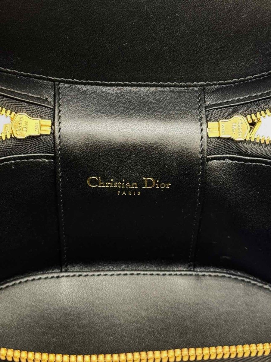 Pre - loved DIOR Wicker CD Black & Beige Top Handle at Reems Closet