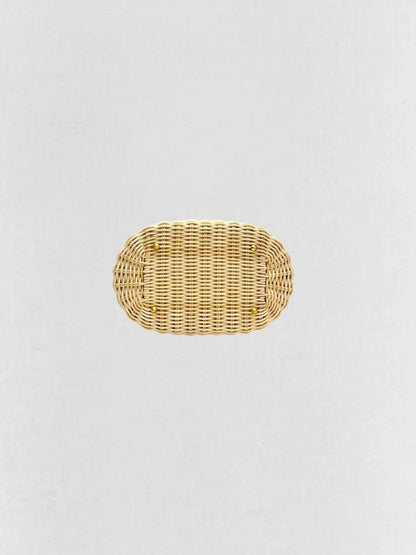 Pre - loved DIOR Wicker CD Black & Beige Top Handle at Reems Closet