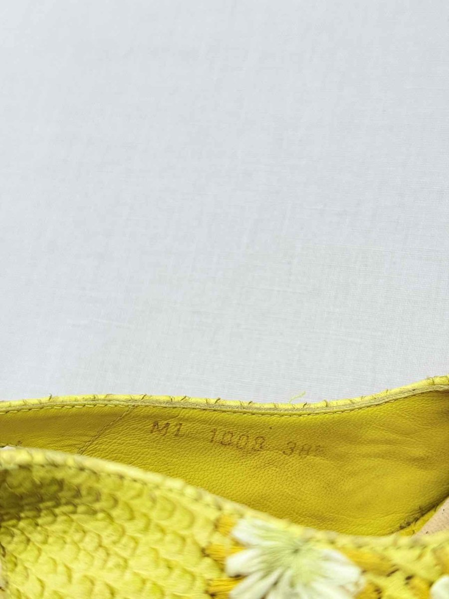 Pre - loved DIOR Yellow Snakeskin Size EU 38.5 Slingbacks at Reems Closet