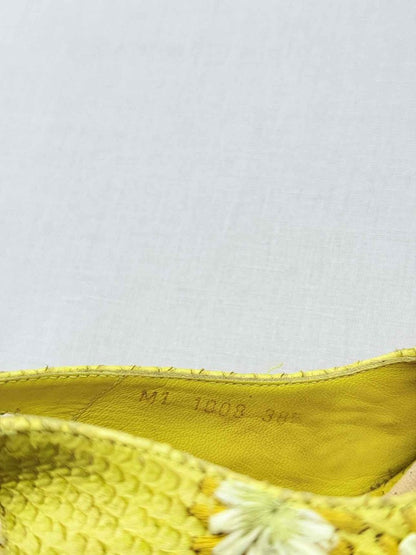 Pre - loved DIOR Yellow Snakeskin Size EU 38.5 Slingbacks at Reems Closet