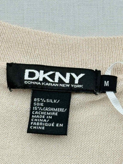 Pre - loved DKNY Beige Knit Size Medium Top at Reems Closet