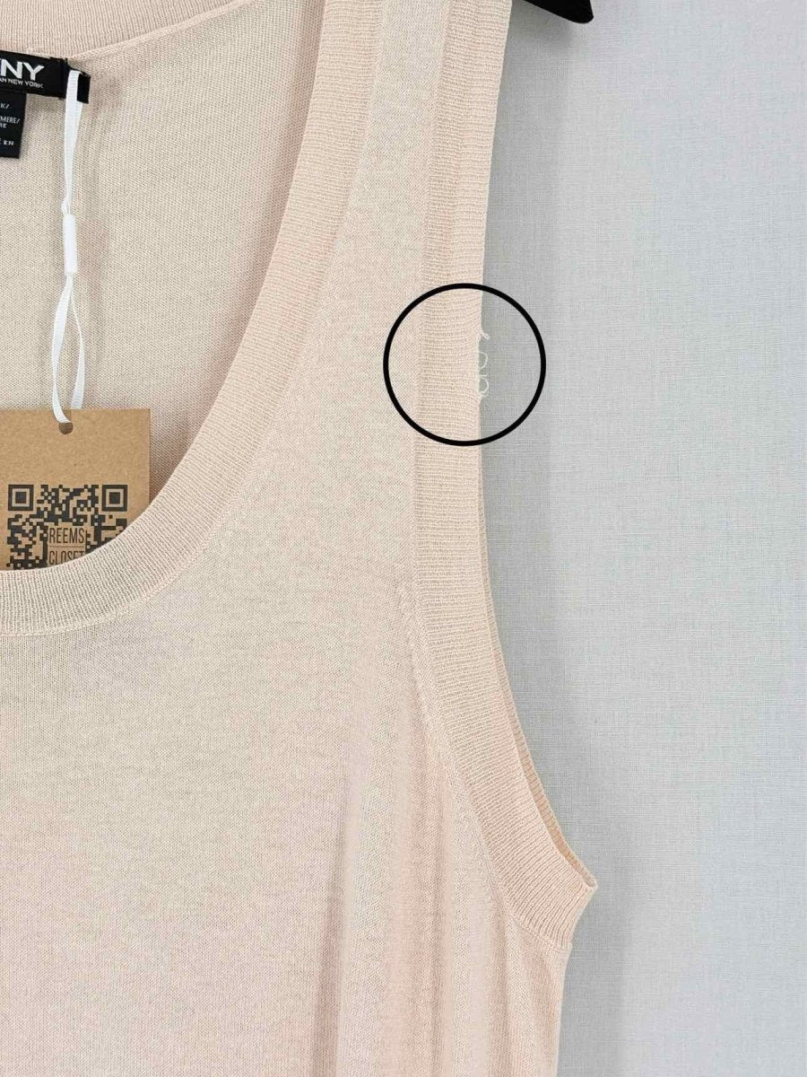 Pre - loved DKNY Beige Knit Size Medium Top at Reems Closet
